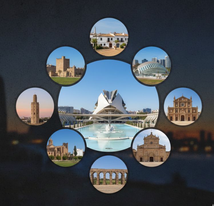 Vista urbana del área metropolitana de Valencia representando el alquiler vacacional cercano a la capital.