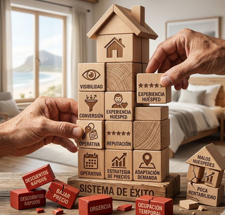 Imagen representativa de una torre de cubos de como mejorar la rentabilidad del alquiler vacacional