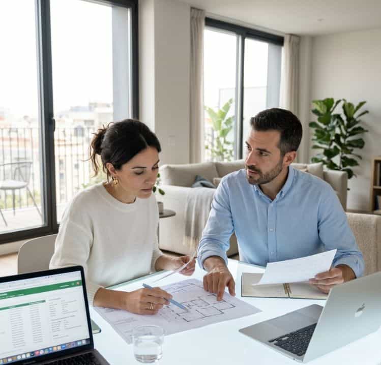 Pareja analizando planos ante el fin de la moratoria de alquiler vacacional en Valencia y la nueva normativa de 2026