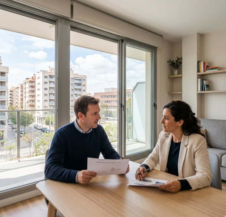 Imagen representativa de dos personas analizando el mercado en Burjassot de gestion de alquiler vacacional Amanirent