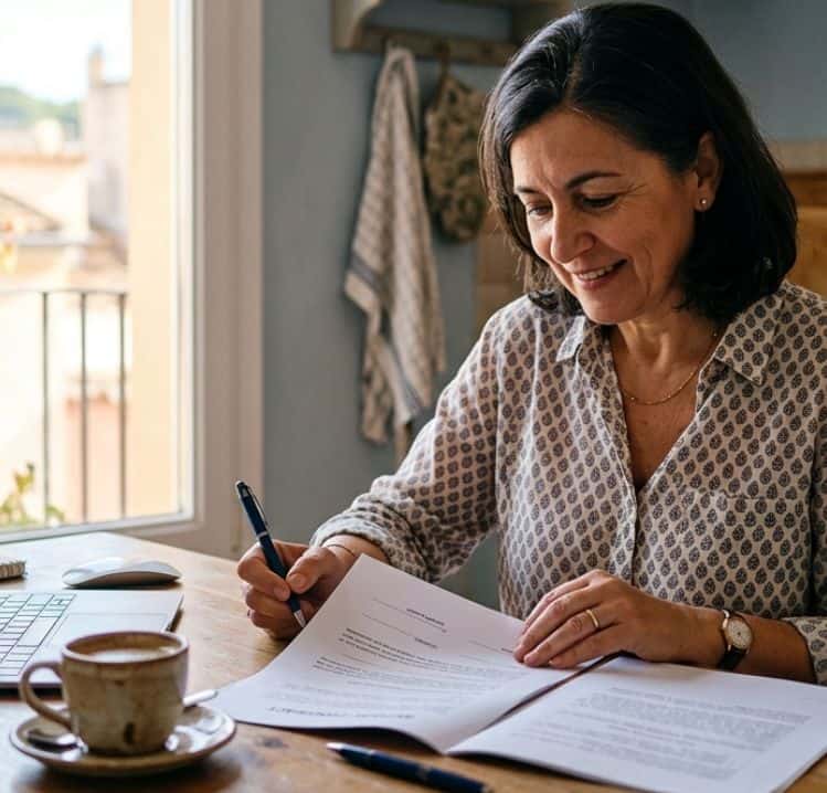 Propietario revisando contrato de arrendamiento y obligación de fianza en alquiler vacacional en la Comunitat Valenciana